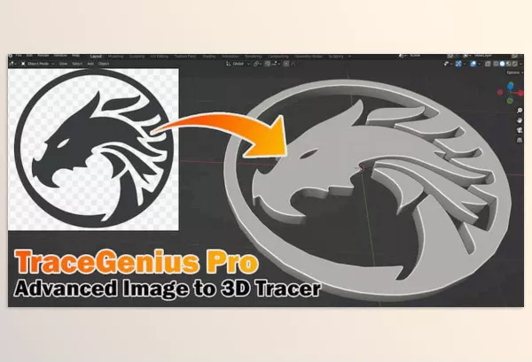 Blender – Tracegenius Pro Download v3.2 (Advanced 2D Image To 3D Mesh Tracer)