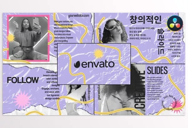 Videohive – Torn Creative Slides for DaVinci Resolve Download 52681372