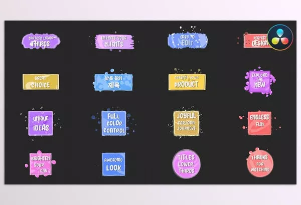 Videohive – Cartoon Lower Thirds Davinci Resolve Download 52467422