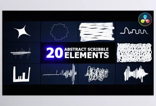 Videohive – Abstract Scribble Elements DaVinci Resolve Download 53327364