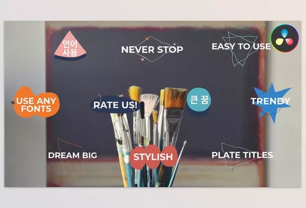 Videohive – Abstract Plate Titles DaVinci Resolve Download 53381490
