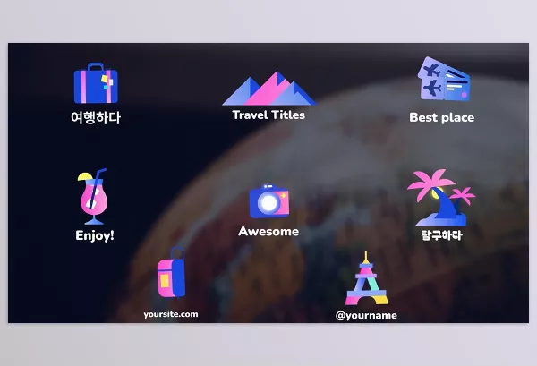 Videohive – Travel Icons And Titles for DaVinci Resolve Download 52743114