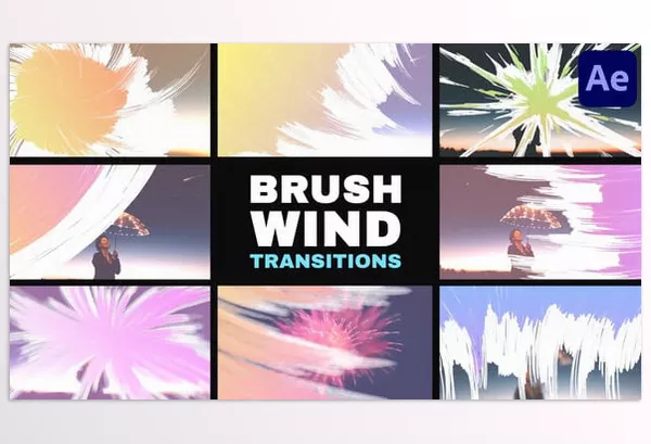 Videohive – Brush Wind Transitions for After Effects Download 53685890