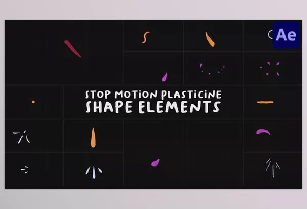 Videohive – Stop Motion Plasticine Shape Elements for After Effects Download 53578136