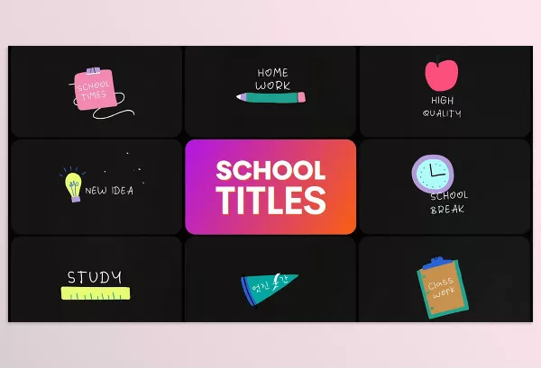 Videohive – School Titles for Premiere Pro Download 53901081