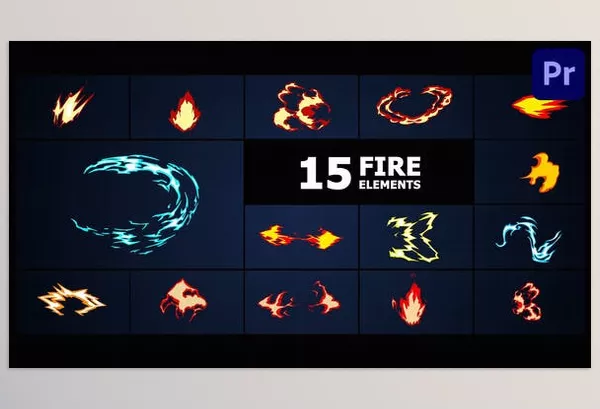 Videohive – Fire Elements Premiere Pro MOGRT Download 53762130
