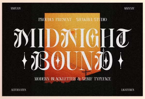 Creative Market – Midnight Bound Blackletter x Serif Download 285674359