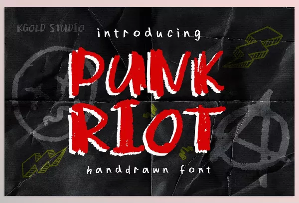 Creative Market – Punk Riot HandDrawn Punk Font Download 289745153