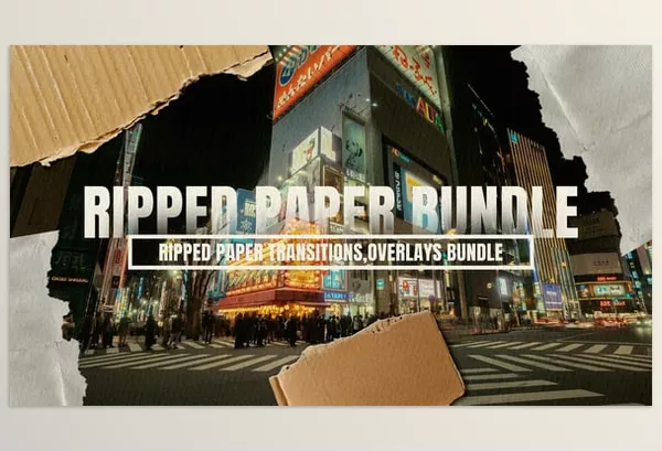 Videohive – Ripped Paper Transitions and Overlays Bundle Download 57201221