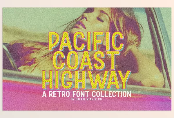 Creative Market – Pacific Coast Highway Retro Fonts Download 290809675