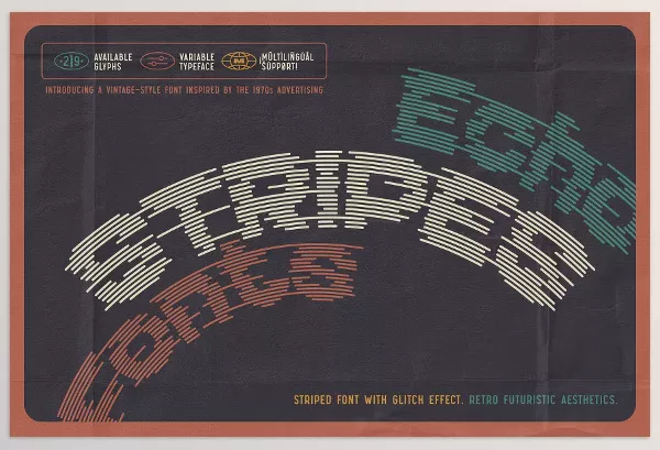 Creative Market – Echo Stripes Variable Font Set Download 291254095