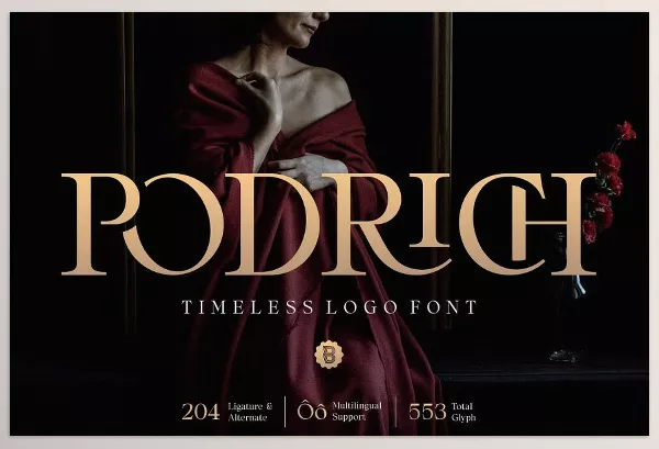 Creative Market – Podrich Timeless Logo Font Download 290897290