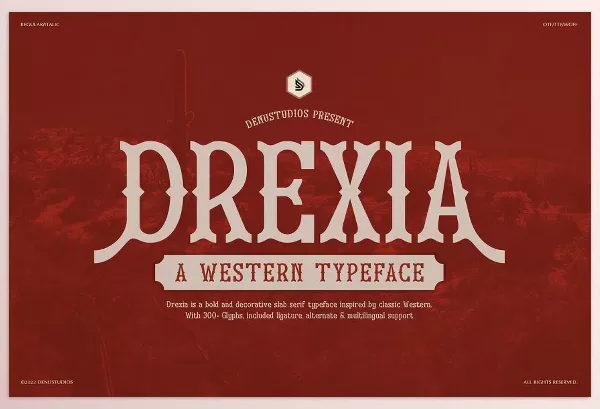 Creative Market – Drexia Western Typeface Download 291328953