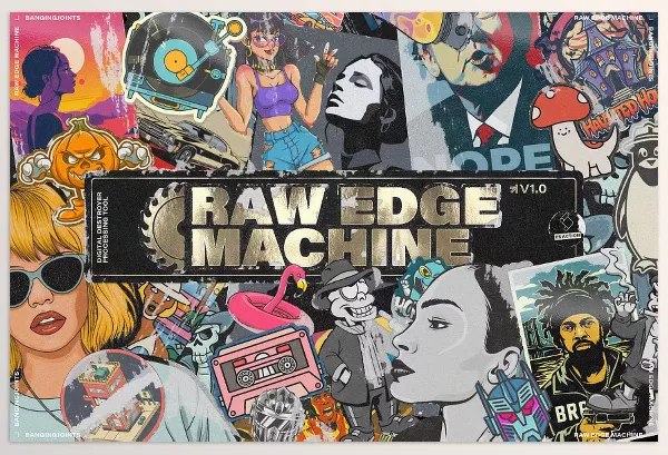 Creative Market – Raw Edge Sticker Poster Machine Download 91979477