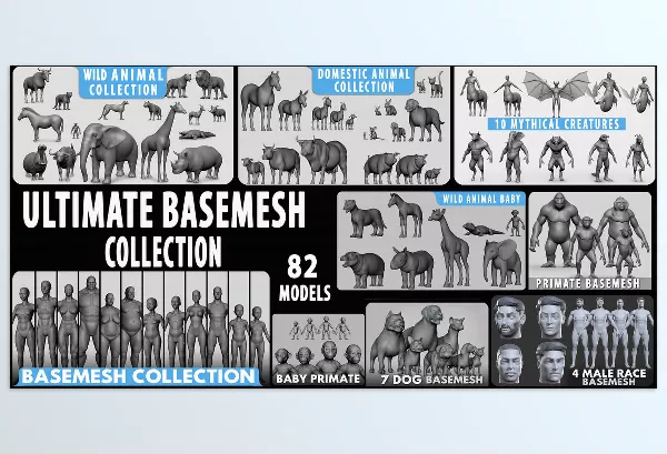 Blender – Ultimate Basemesh Collection – Topology + Uv Map Download