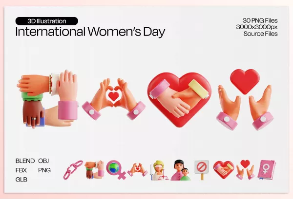 Gumroad – International Womens Day 3D Icon Set Download