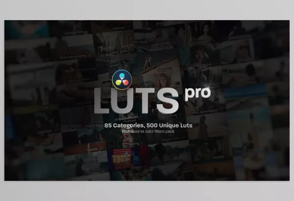 Videohive – LUTs Pro Professional Color Grading Pack with 500 LUTs For Davinci Resolve Download 56582384