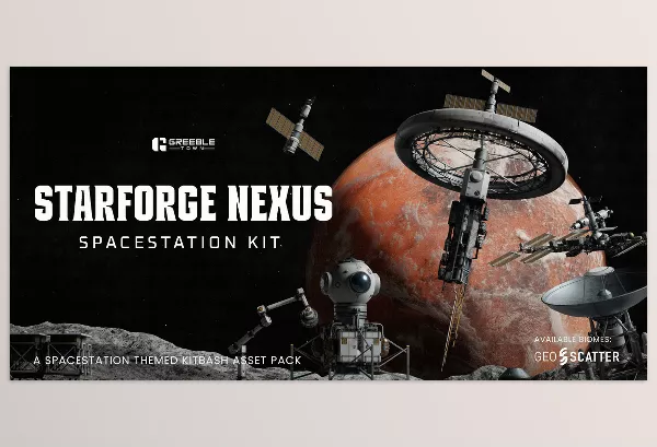 Blender – Starforge Nexus Spacestation Kitbash Greeble Assets Download