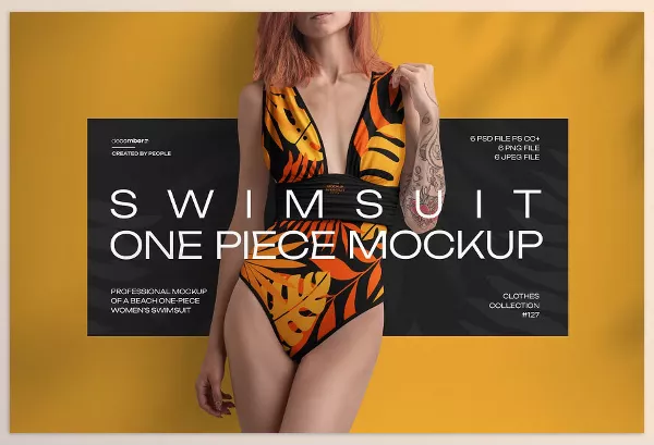 Creative Market – Mockup of a One Piece Women Swimsuit Download 291253888