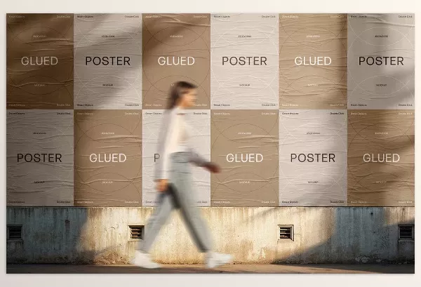Creative Market – Outdoor Glued Posters Mockup Download 291531793