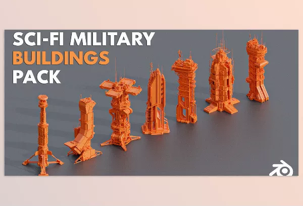 Blender – Sci-Fi Futuristic Military Buildings Pack Download