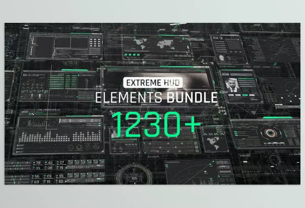 Videohive – Extreme HUD Elements Bundle 1200+ For Premiere Pro Download 44659749