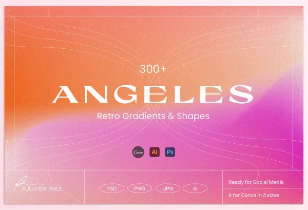 Sparrow and Snow – Angeles Retro Gradients and Shapes Download