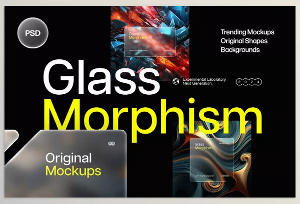 Pixelbuddha – Glass Morphism Frosted Mockups Download